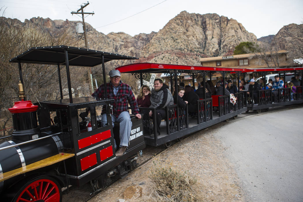 Visitors enjoy a train ride at Bonnie Springs Ranch outside of Las Vegas on Saturday, Jan. 12, 2019. The Clark County Planning Commission early Wednesday, Feb. 20, 2019, unanimously approved a pla ...