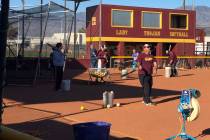 Tom Rysinski/Pahrump Valley Times "Controlled chaos" is how Pahrump Valley High School coach Cassondra Lauver describes her team's practices in preparation for their season-opening tournament in N ...