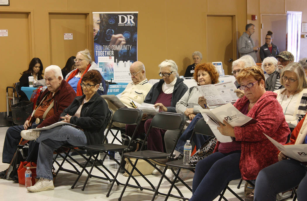 Robin Hebrock/Pahrump Valley Times Residents listen attentively as officials with P3 explaining the medical group's mission and services.