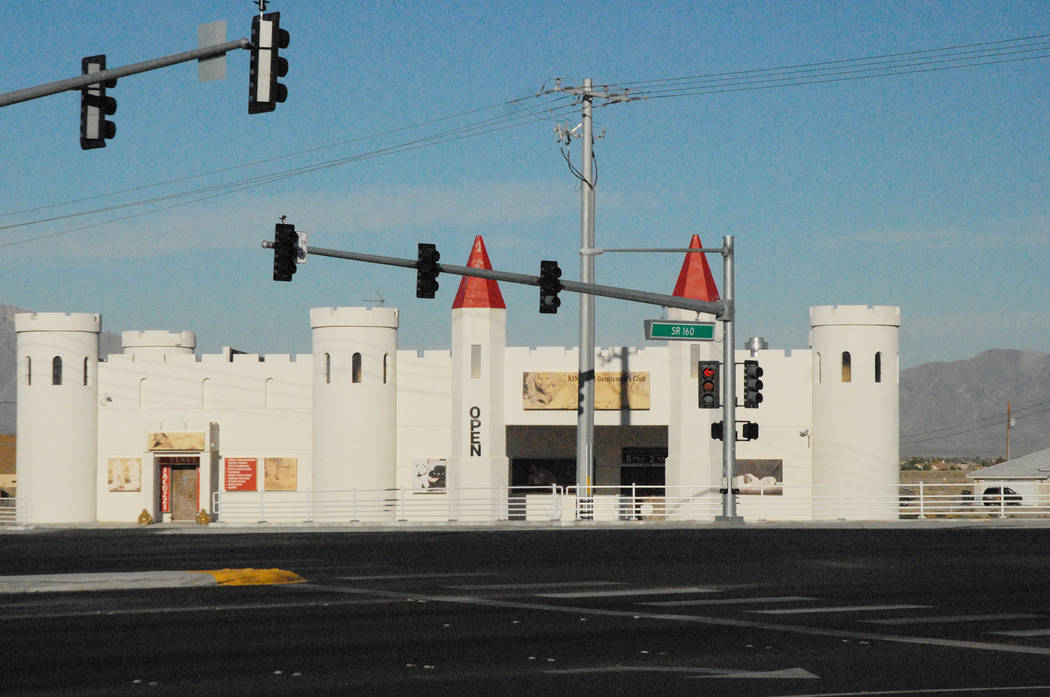 Horace Langford Jr. / Pahrump Valley Times The castle-style building at the corner of Homestead Road and Highway 160 will soon be eliminated from Pahrump's main drag. An owner of the property at ...