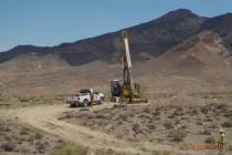 Special to the Pahrump Valley Times Drilling at Rhyolite Ridge South Basin in July 2018. Rhyolite Ridge could become a long-life, low-cost and highly-profitable mine of global significance.