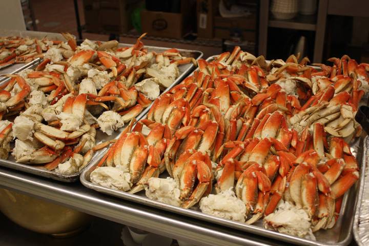 Robin Hebrock/Pahrump Valley Times Trays upon trays of freshly flown in crab were prepared for the large crowd at Crab Fest, hosted Saturday, March 2.