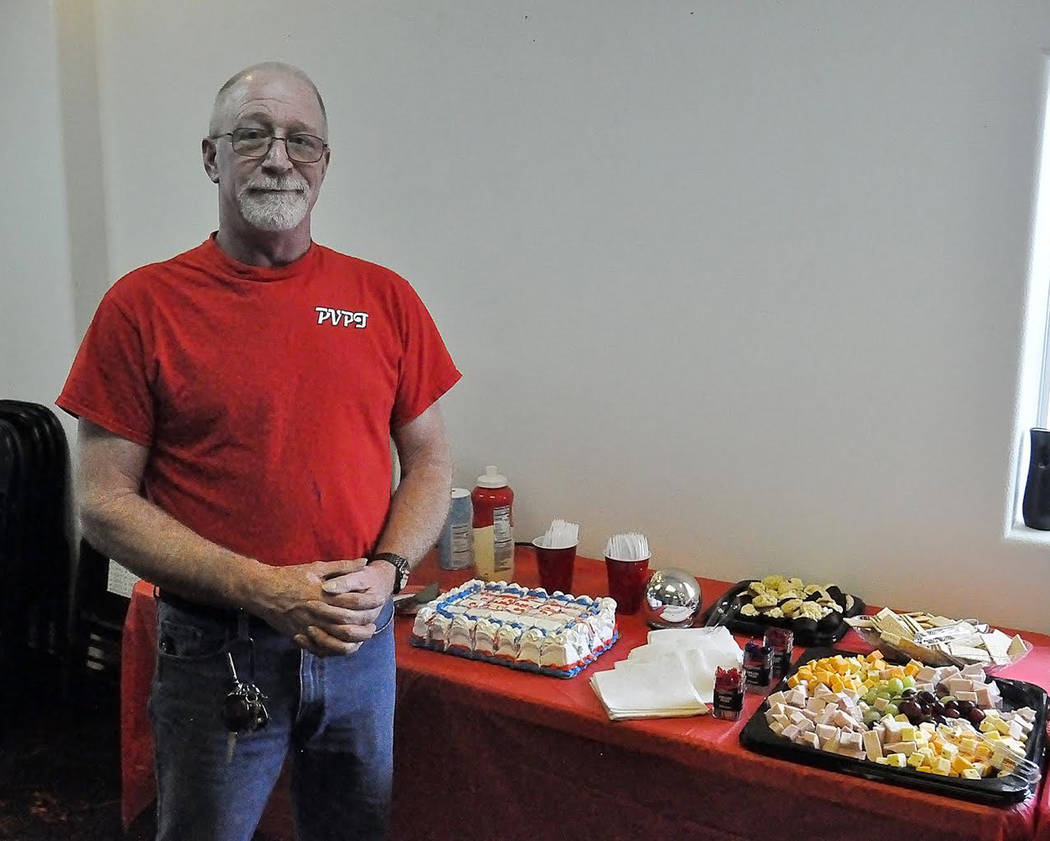 Horace Langford Jr./Pahrump Valley Times - Pahrump Valley Public Transportation Supervisor Eric Whalen shown at the celebration to commemorate the first year of full operations for the transit se ...