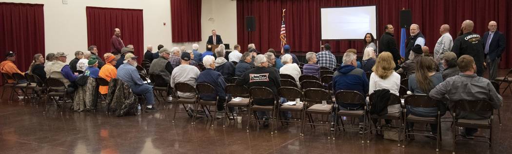 Richard Stephens/Special to the Pahrump Valley Times The District 3 annual meeting was the first time for Valley Electric Association executives and board members to face members in Beatty since t ...