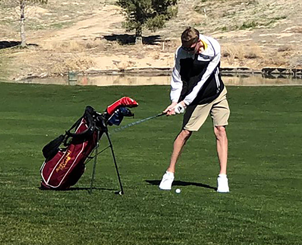 Tom Rysinski/Pahrump Valley Times Kasey Dilger shot rounds of 89 and 80 for a 25-over 169 Thursday and Friday at the Pahrump Valley Invitational, the top score among players from the host school.