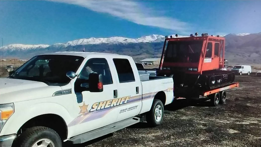 Special to the Pahrump Valley Times The Inyo County Sheriff's Office is utilizing what's known as a Snowcat to rope-tow search and rescue team members on skis in an effort to locate Marine Corps L ...