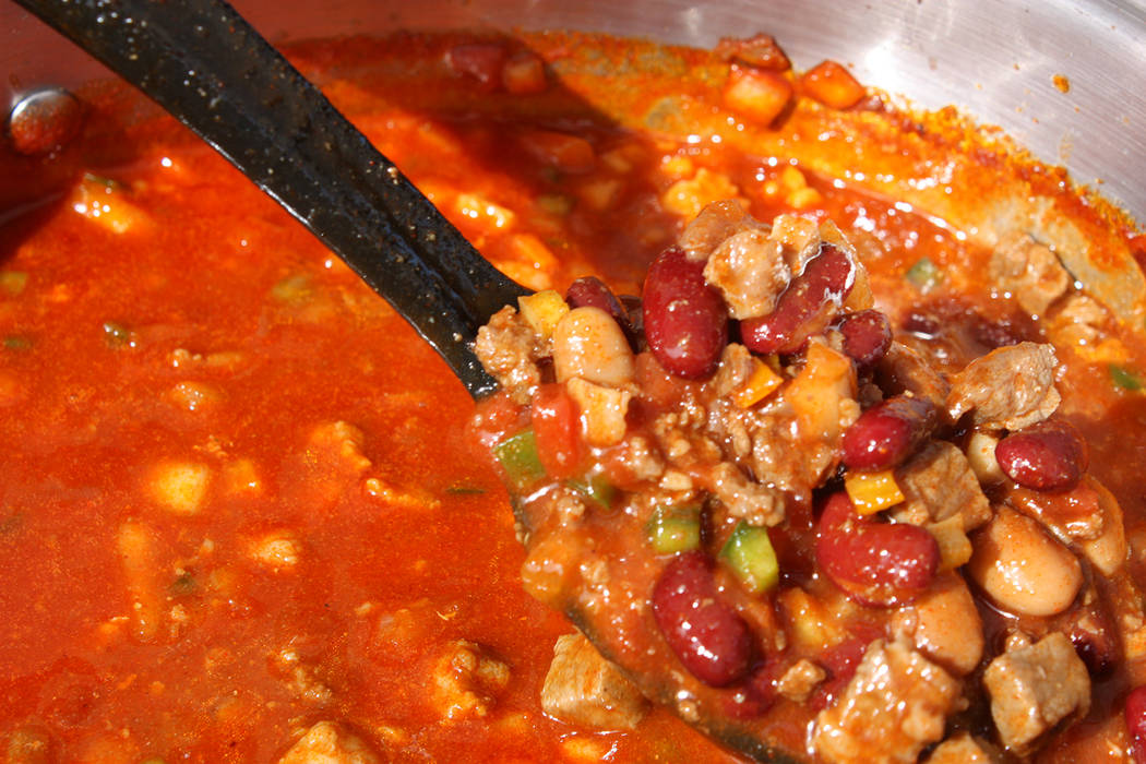Robin Hebrock/Pahrump Valley Times A close-up look at chili competitor Chuck Harber's People's Choice chili entry in 2018, made in the homestyle manner.