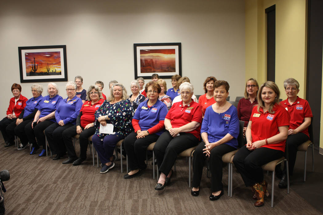 Robin Hebrock/Pahrump Valley Times Members of the Nye County Valor Quilters await the start of the group's most recent presentation ceremony, which brought the total number of quilts of valor made ...