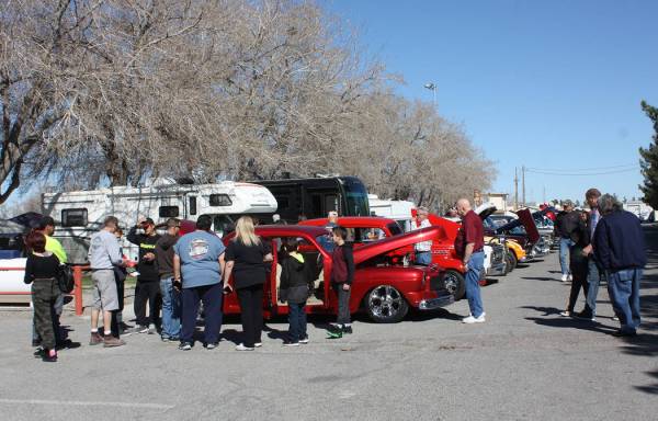 Robin Hebrock/Pahrump Valley Times The Silver State Chili Cook-off featured a car show with dozens of autos of all shapes and sizes, drawing large crowds of observers.