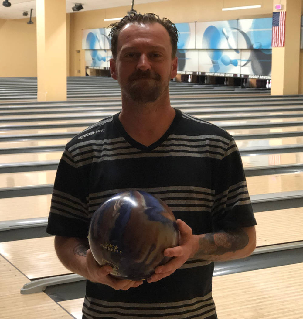Tom Rysinski/Pahrump Valley Times Anthony Matassa, who now has six 300 games, on March 22 at the Pahrump Nugget Bowling Center.