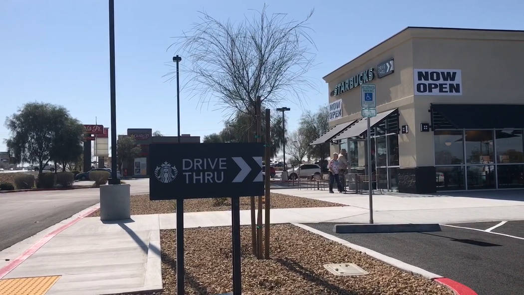 Jeffrey Meehan/Pahrump Valley Times Pahrump's newest Starbucks location opened at 460 S. Highway 160 on March 25, 2015. Construction began at the end of 2018.