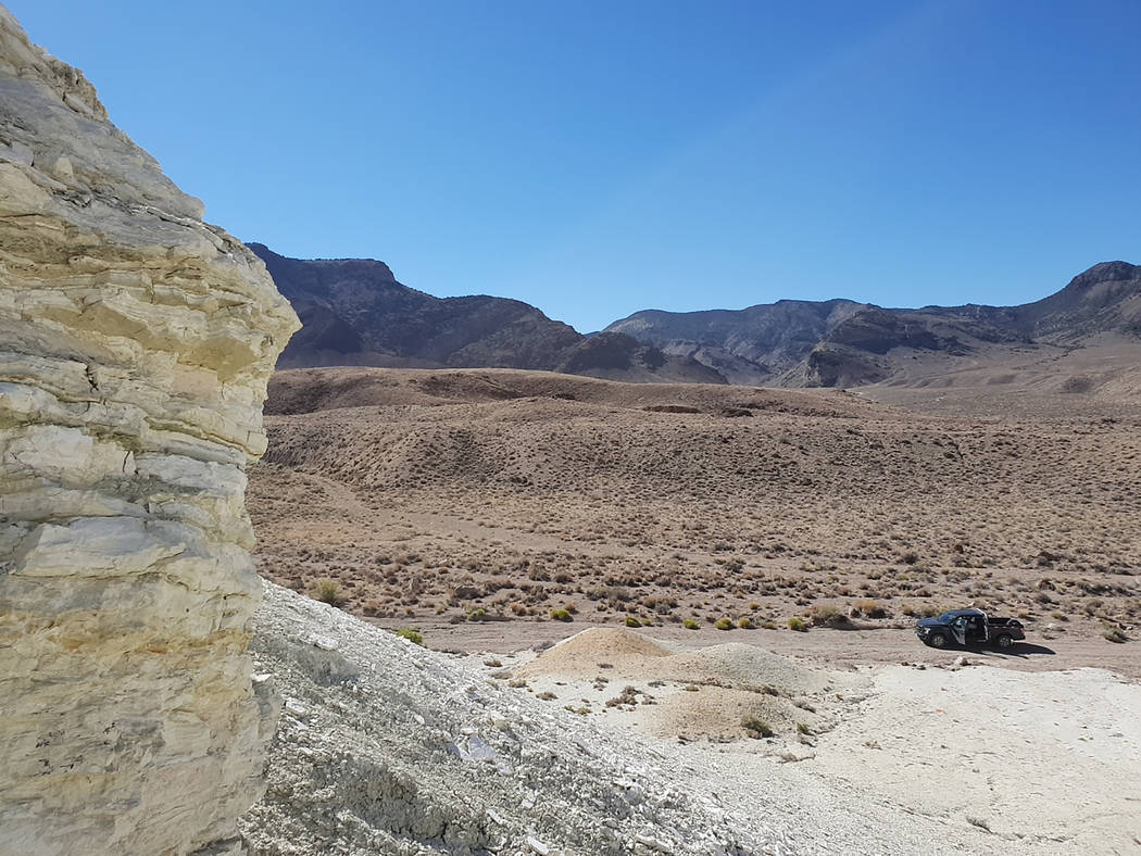 Special to the Pahrump Valley Times Rhyolite Ridge is located about 25 miles west of Albemarle Corporation’s lithium mine in Clayton Valley near Silver Peak.