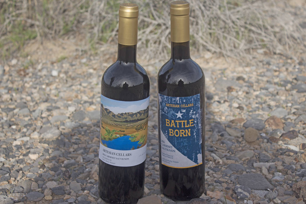 Jeffrey Meehan/Pahrump Valley Times Two new wine labels sit at the site where a future winery i ...