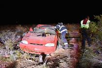 Special to the Pahrump Valley Times One person was mechanically entrapped after a rollover cras ...
