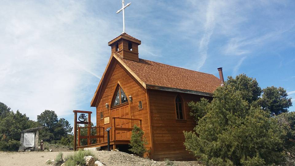 David Jacobs/Pahrump Valley Times Pictured is the Church of Belmont, a replica of the original ...