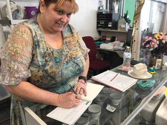 Jeffrey Meehan/Pahrump Valley Times Chanda Wieland, owner of the Crazy Calico, a new consignme ...