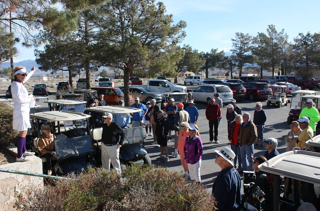 Robin Hebrock/Pahrump Valley Times A crowd of supporters gathered at the start of the Nevada Si ...