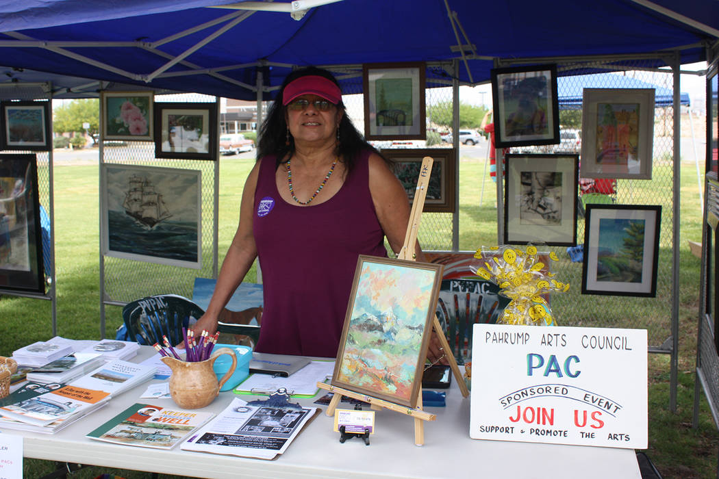 Robin Hebrock/Pahrump Valley Times The Pahrump Arts Council's vendor booth at the Art and Sol F ...