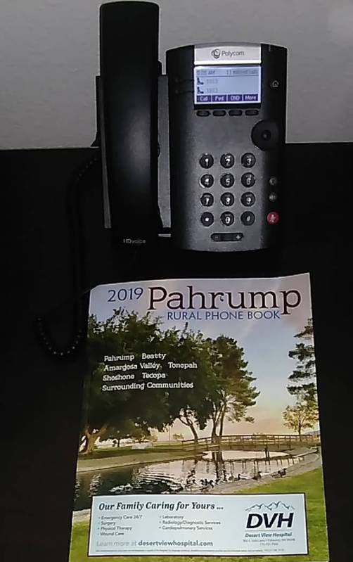 Selwyn Harris/Pahrump Valley Times The cover design and layout of the Pahrump Rural Phone Book ...