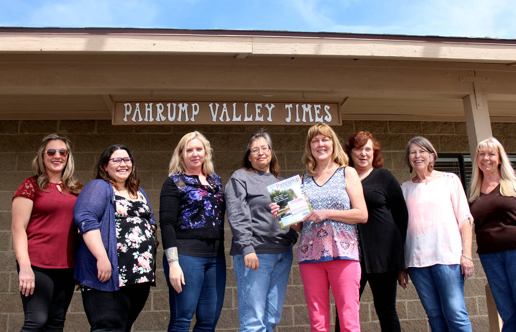 Jeffrey Meehan/Pahrump Valley Times Pahrump Valley Times General Manager Lisa Andresen, front a ...