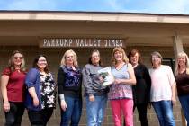 Jeffrey Meehan/Pahrump Valley Times Pahrump Valley Times General Manager Lisa Andresen, front a ...