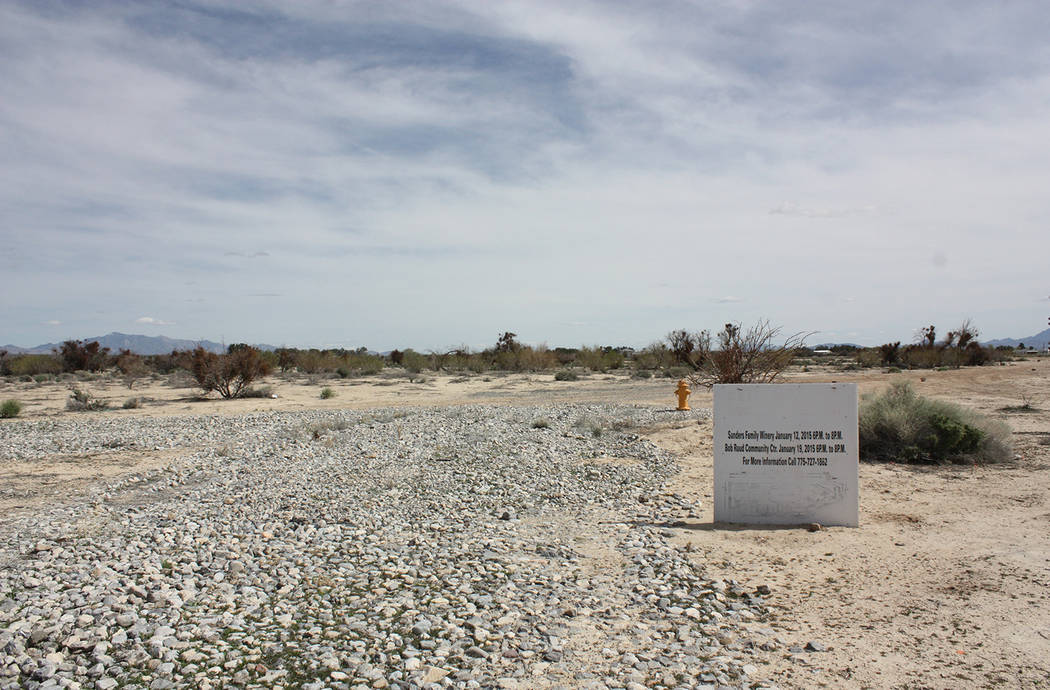 Robin Hebrock/Pahrump Valley Times Taken Wednesday, April 3, this photo shows land that will ev ...