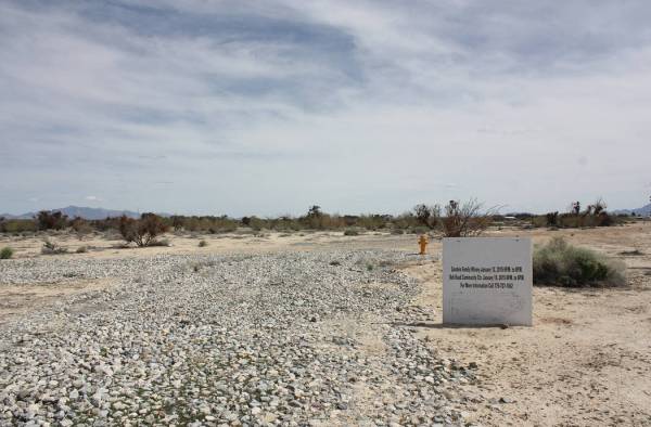 Robin Hebrock/Pahrump Valley Times Taken Wednesday, April 3, this photo shows land that will ev ...