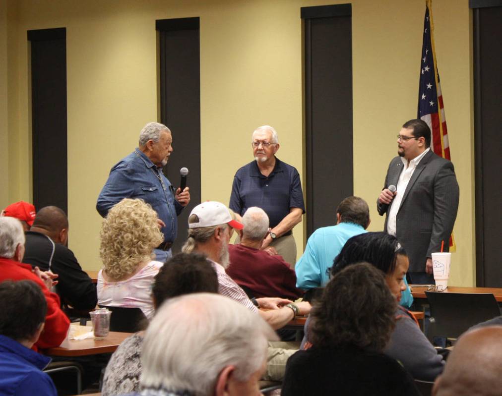 Robin Hebrock/Pahrump Valley Times Questions from the audience were included in the town hall-s ...