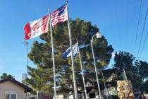 David Jacobs/Pahrump Valley Times The Canadian flag is shown flying in Pahrump in this 2017 pho ...