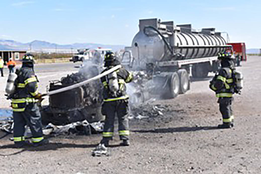 Special to the Pahrump Valley Times Pahrump fire crews were dispatched for a mutual aid assignm ...