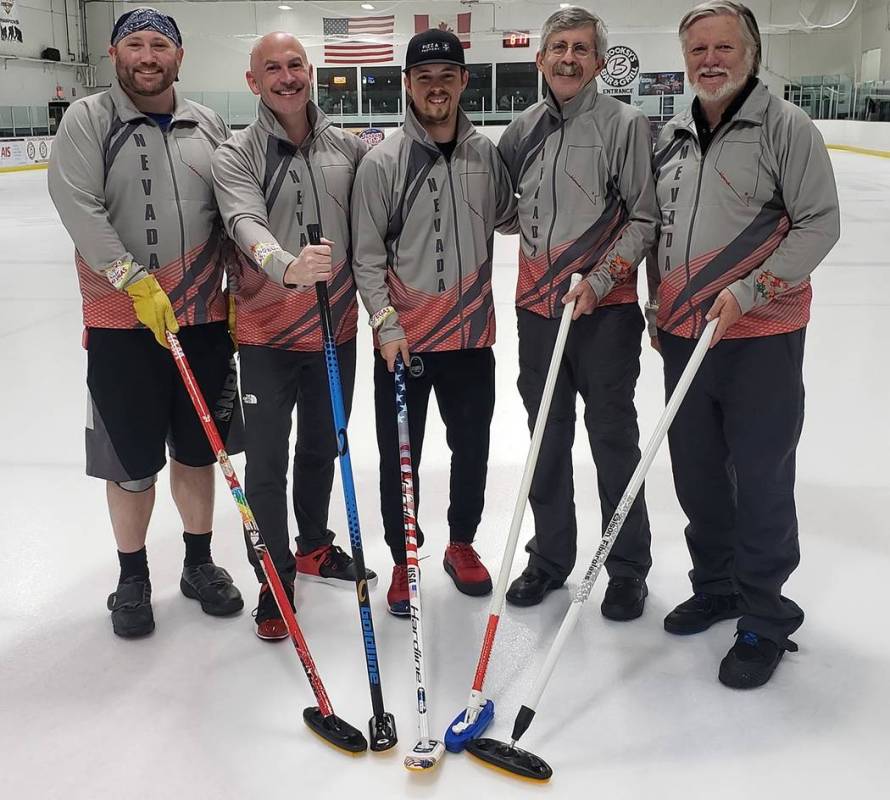Special to the Pahrump Valley Times Parhump resident Tom Duryea, right, and Las Vegas Curling C ...