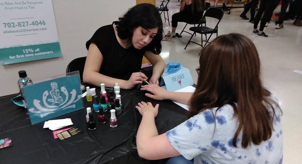 Selwyn Harris/Pahrump Valley Times Professional nail stylists and fashion consultants were also ...