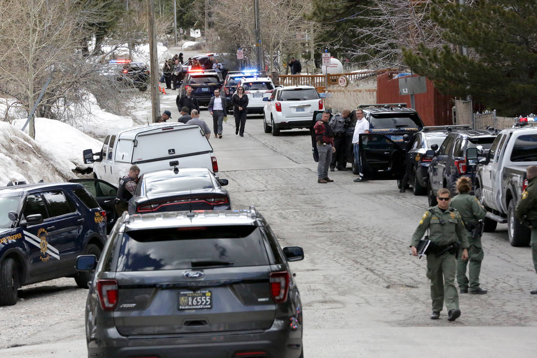 Police investigate officer involved shooting at Mount Charleston on Tuesday, April 2, 2019. (Mi ...