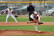 Horace Langford Jr./Pahrump Valley Times Pahrump Valley freshman Zach Cuellar pitches Thursday ...
