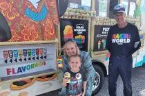 Selwyn Harris/Pahrump Valley Times Nicole Smith joins her son Drew with a shaved ice cup. Drew' ...