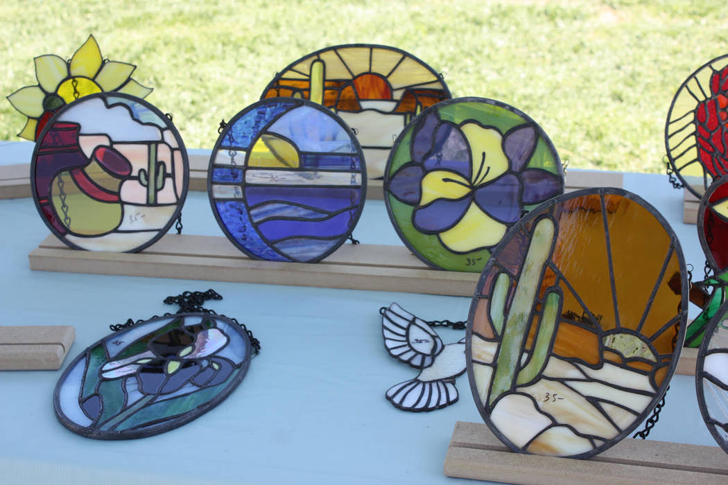 Robin Hebrock/Pahrump Valley Times Stained glass was just one of the many types of artwork on d ...