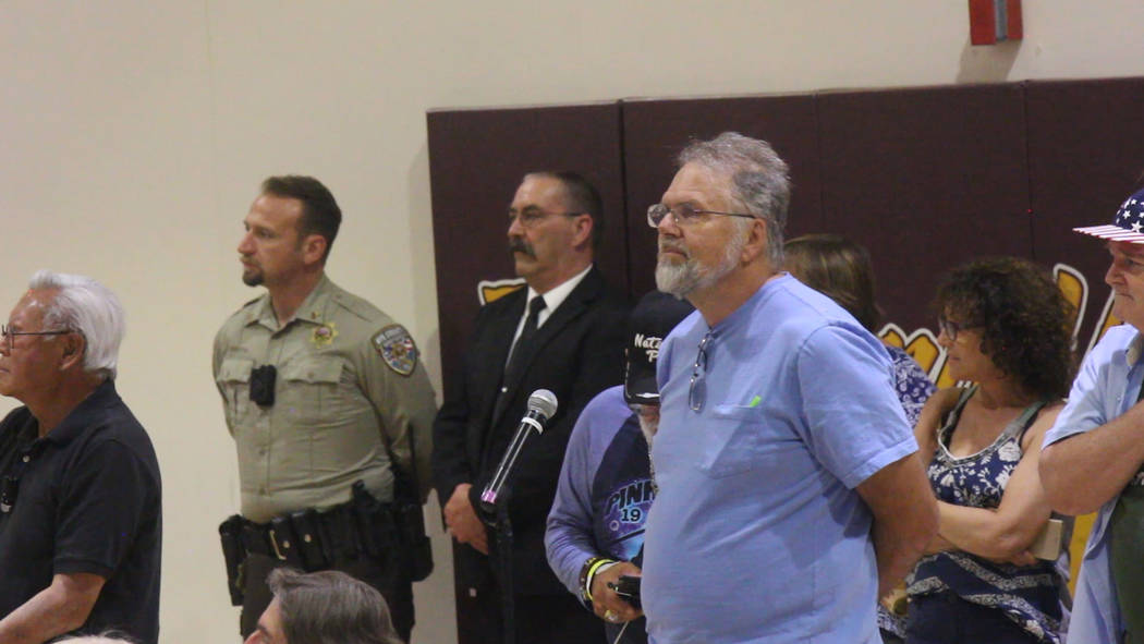 Jeffrey Meehan/Pahrump Valley Times Several people were lined up to ask questions at Valley Ele ...