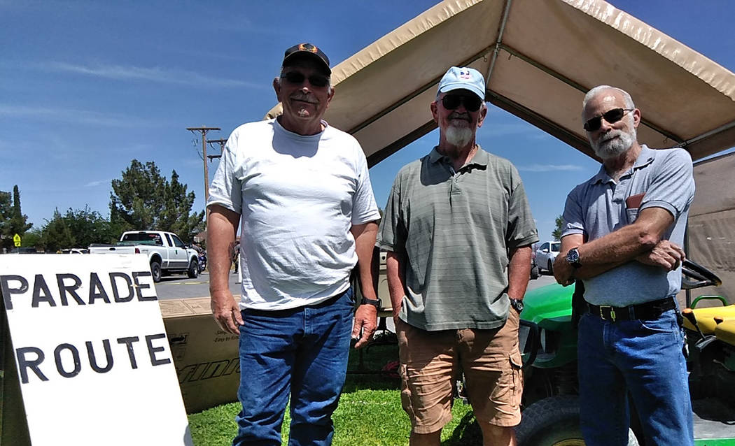 Selwyn Harris/Pahrump Valley Times Amargosa Days organizer Mike Cottingim, center, is joined by ...