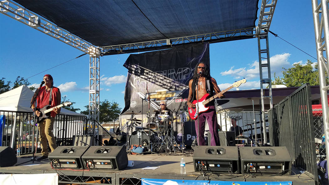 David Jacobs/Pahrump Valley Times The Thirsty Baybz perform at the Pahrump Fall Festival in Pet ...