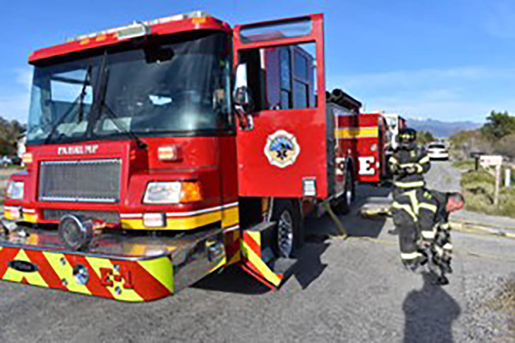 Special to the Pahrump Valley Times Pahrump fire crews responded to a structure fire along the ...