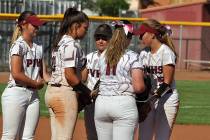 Horace Langford Jr./Pahrump Valley Times Pahrump Valley softball players get together in the pi ...