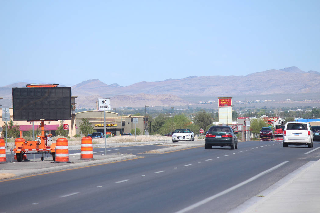Jeffrey Meehan/Pahrump Valley Times The Nevada Department of Transportation has set up signage ...