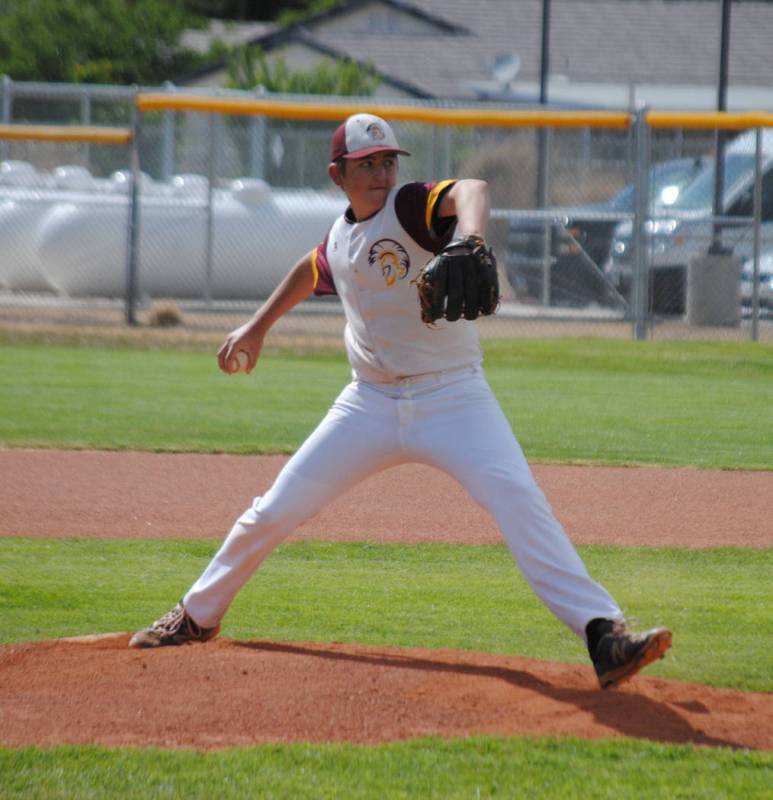 Charlotte Uyeno/Pahrump Valley Times Sophomore pitcher Jake Riding allowed 2 hits over 6 inning ...