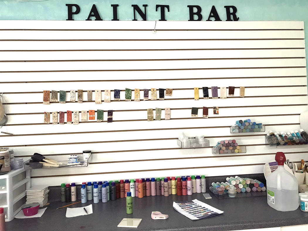 Jeffrey Meehan/Pahrump Valley Times Clients of All Glazed Up in Pahrump can choose their color ...