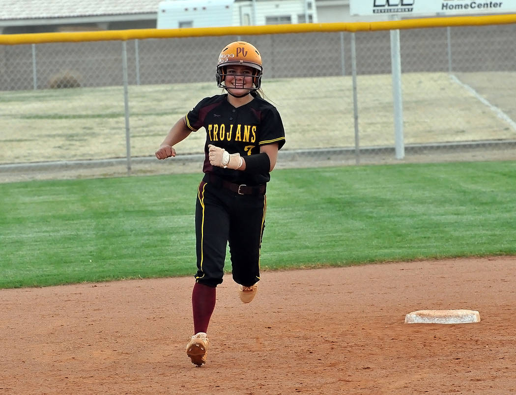Horace Langford Jr./Pahrump Valley Times Ally Rily of Pahrump Valley shared Sunset League Playe ...