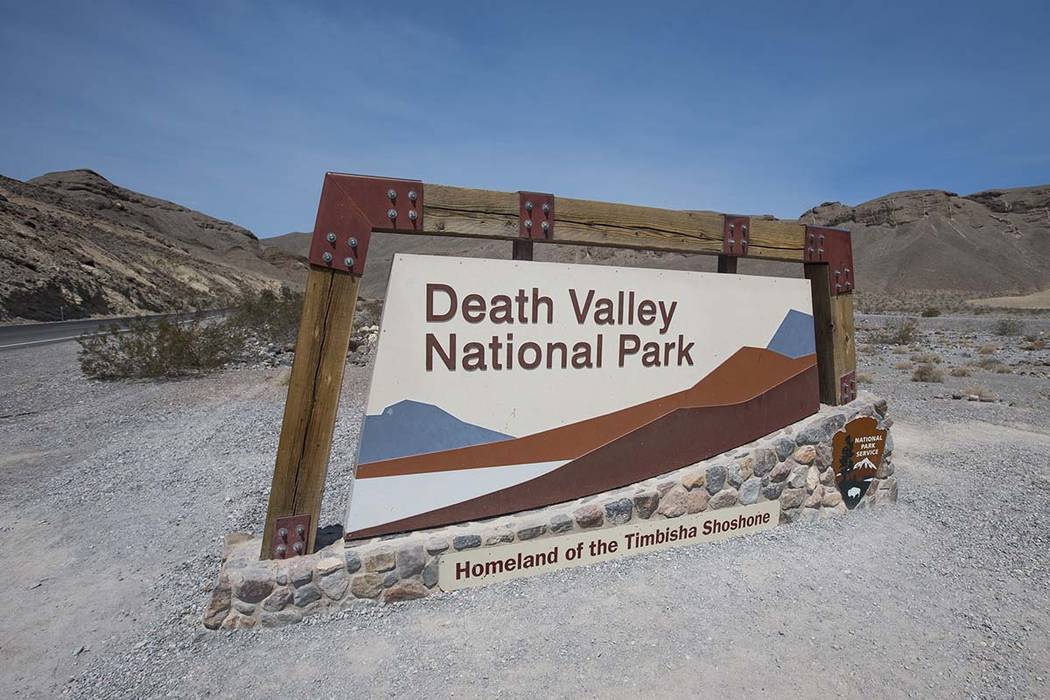 An entrance sign for Death Valley National Park. (Richard Brian/Las Vegas Review-Journal)