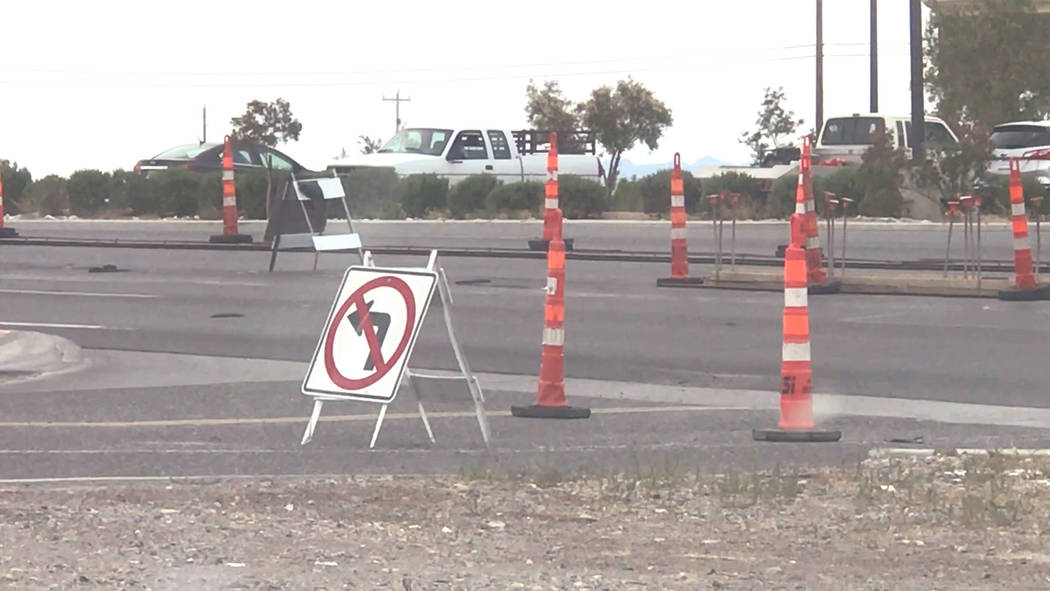 Jeffrey Meehan/Pahrump Valley Times Motorists will no longer be able to turn left onto Highway ...