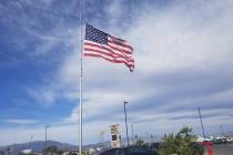 David Jacobs/Pahrump Valley Times An American flag is shown flying at half-staff in Pahrump on ...
