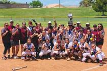 Special to the Pahrump Valley Times Pahrump Valley High School softball players and coaches wit ...