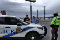 Selwyn Harris/Pahrump Valley Times A Nevada Department of Motor Vehicles Compliance Enforcemen ...
